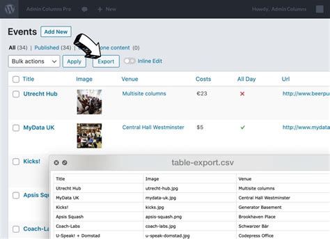 Manage, filter, sort and edit content in one overview .